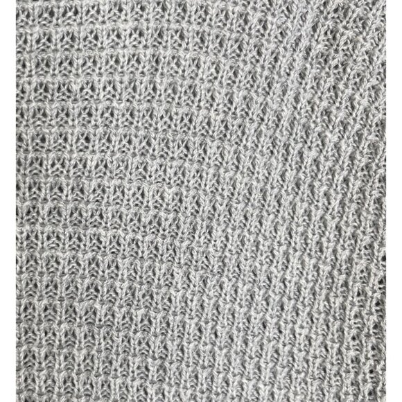 Hollister Oversized Cropped Sweater Womens Small Gray Waffle Knit Mock Neck - Picture 5 of 6